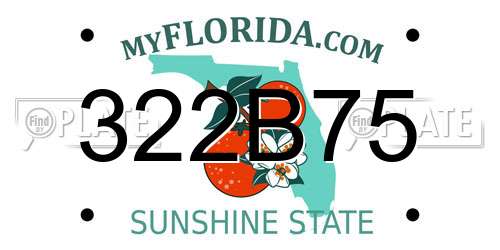 322B75 Florida License Plate
