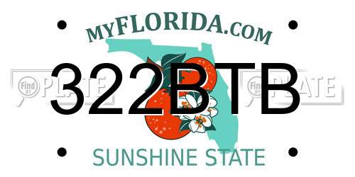 322BTB Florida License Plate