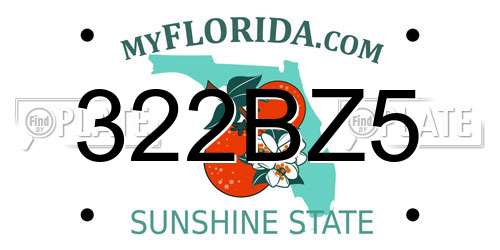 322BZ5 Florida License Plate