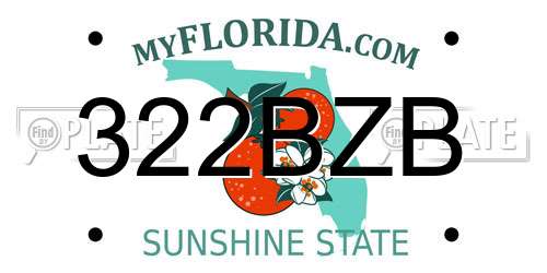 322BZB Florida License Plate
