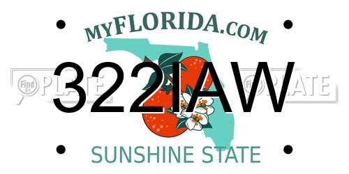 322IAW Florida License Plate