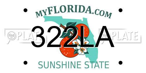 322LA Florida License Plate