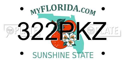 322PKZ Florida License Plate