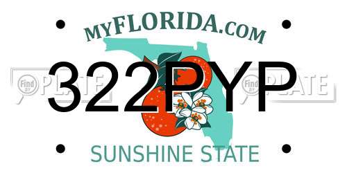 322PYP Florida License Plate