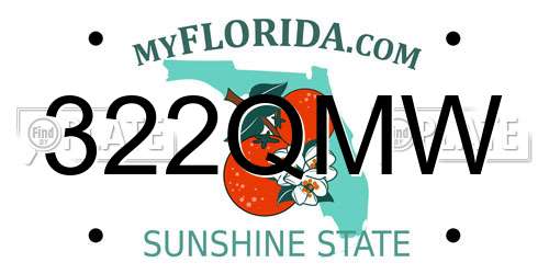 322QMW Florida License Plate