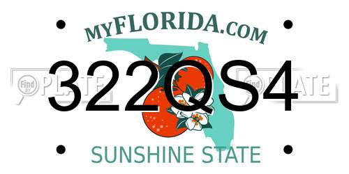 322QS4 Florida License Plate