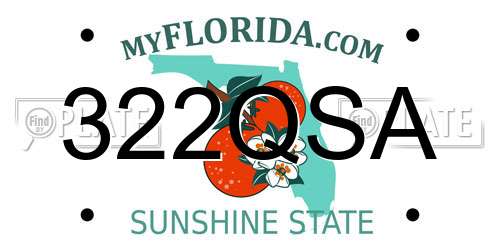 322QSA Florida License Plate