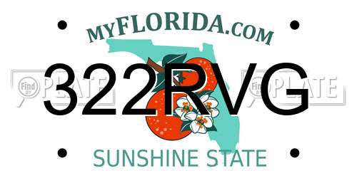 322RVG Florida License Plate