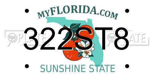 322ST8 Florida License Plate