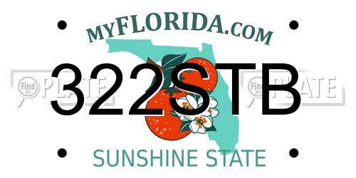 322STB Florida License Plate