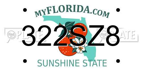 322SZ8 Florida License Plate