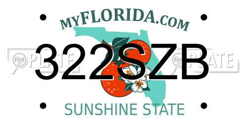 322SZB Florida License Plate