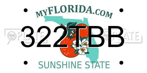 322TBB Florida License Plate