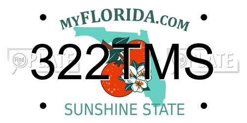 322TMS Florida License Plate