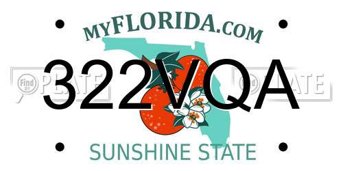 322VQA Florida License Plate