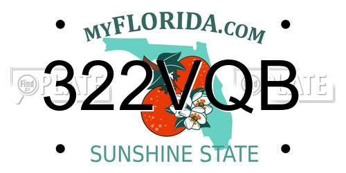 322VQB Florida License Plate
