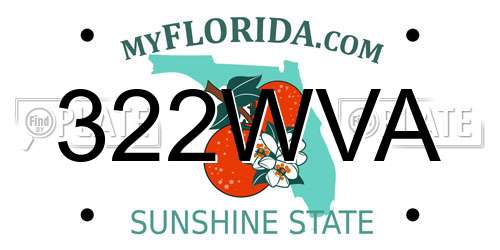 322WVA Florida License Plate