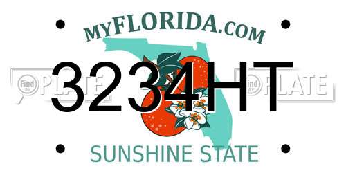 3234HT Florida License Plate