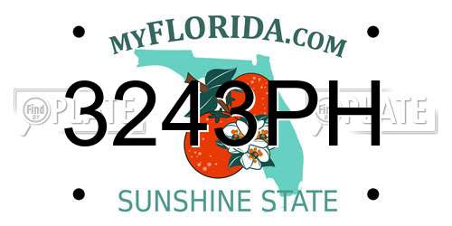 3243PH Florida License Plate