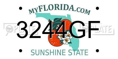 3244GF Florida License Plate