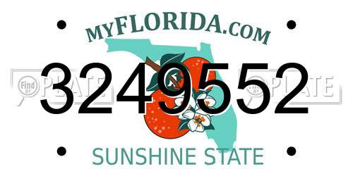 3249552 Florida License Plate