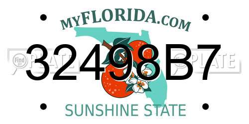 32498B7 Florida License Plate