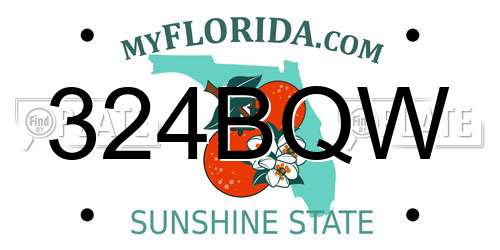 324BQW Florida License Plate