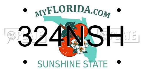 324NSH Florida License Plate