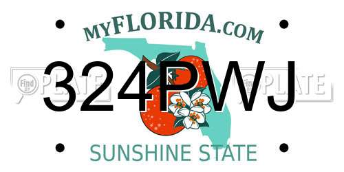 324PWJ Florida License Plate