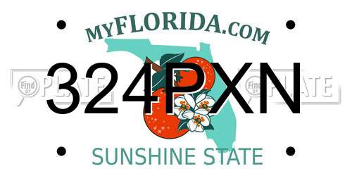 324PXN Florida License Plate