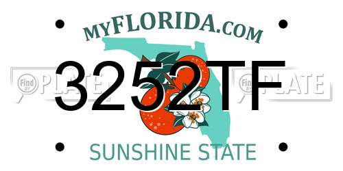 3252TF Florida License Plate