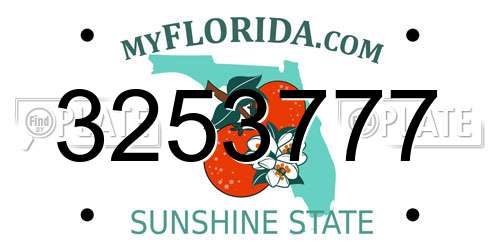 3253777 Florida License Plate