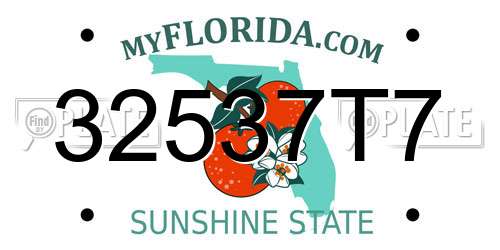 32537T7 Florida License Plate