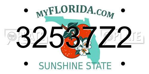 32537Z2 Florida License Plate