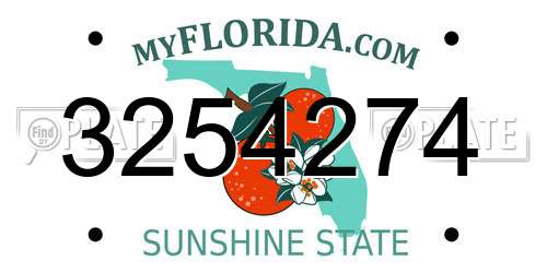 3254274 Florida License Plate