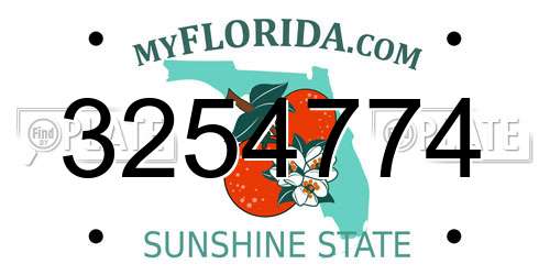 3254774 Florida License Plate