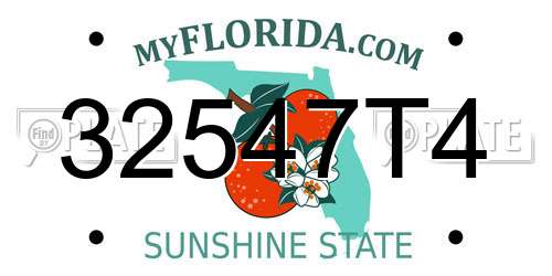32547T4 Florida License Plate