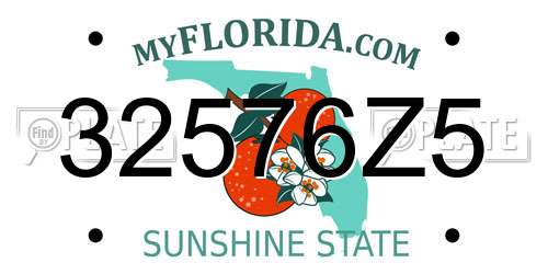 32576Z5 Florida License Plate