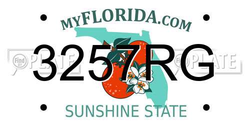 3257RG Florida License Plate