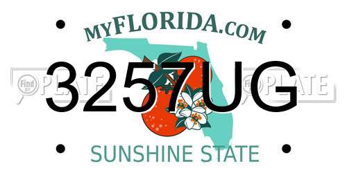 3257UG Florida License Plate