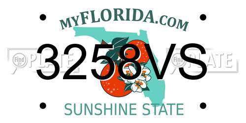 3258VS Florida License Plate