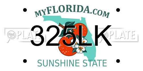 325LK Florida License Plate