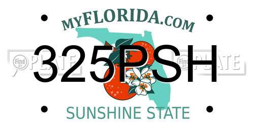 325PSH Florida License Plate