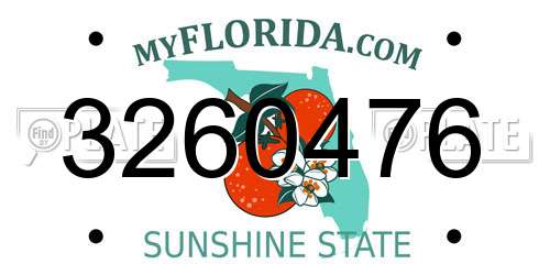 3260476 Florida License Plate