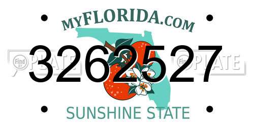 3262527 Florida License Plate