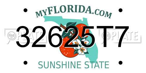 32625T7 Florida License Plate