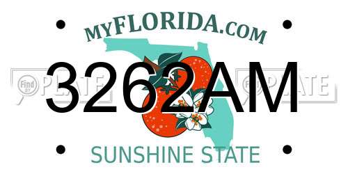 3262AM Florida License Plate