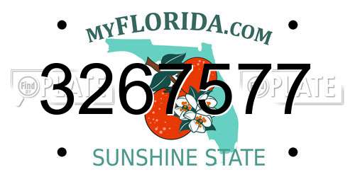 3267577 Florida License Plate