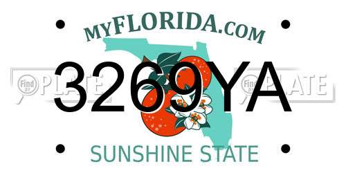 3269YA Florida License Plate