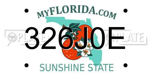 326J0E Florida License Plate
